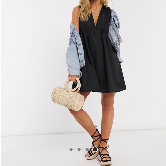 ASOS cotton plunge mini dress